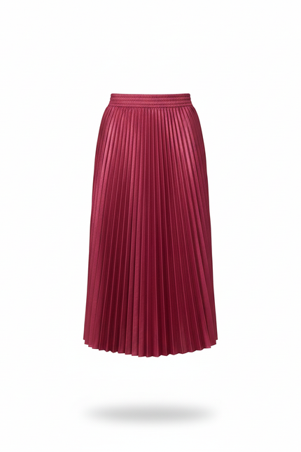 Jupe Plissée Rose Satin