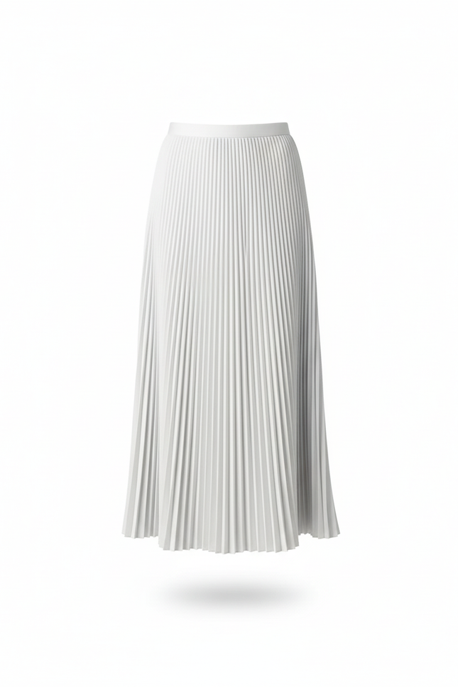 Jupe Mi-Longue Plissée Satin