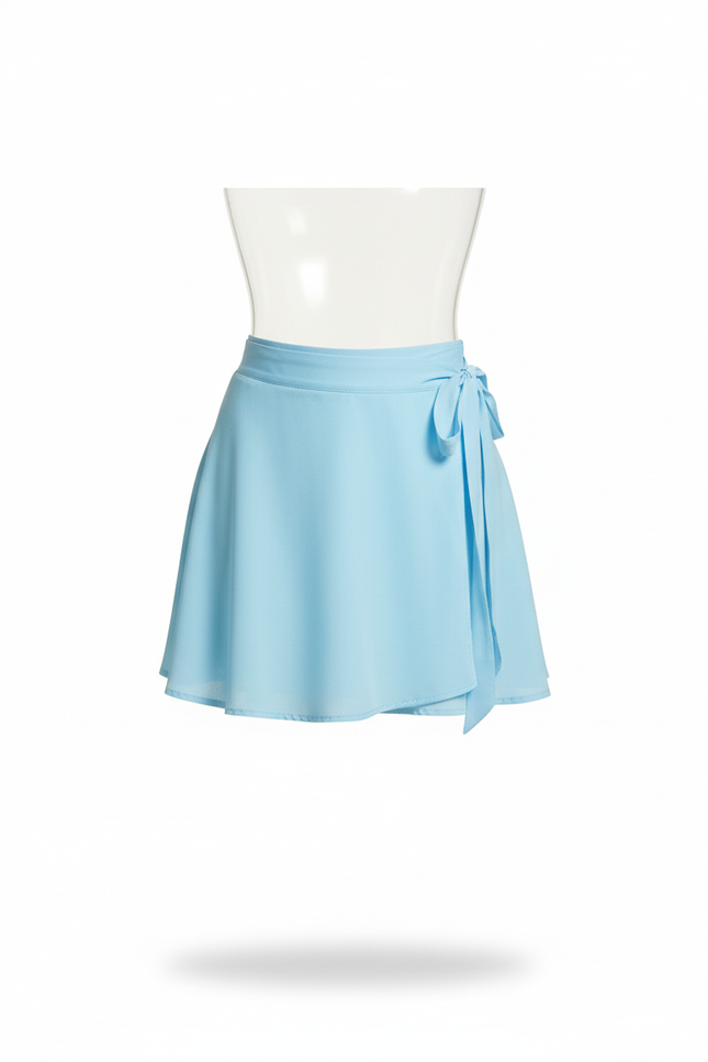 Jupe Satin Portefeuille Bleue Fluide