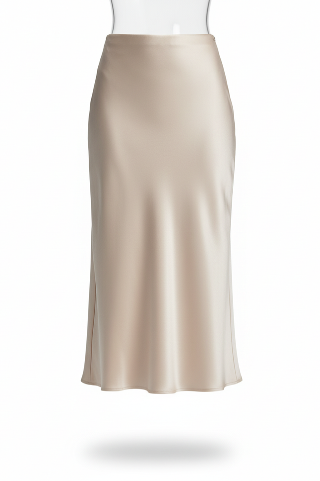 Jupe Satin Champagne Fluide Élégante Raffinée