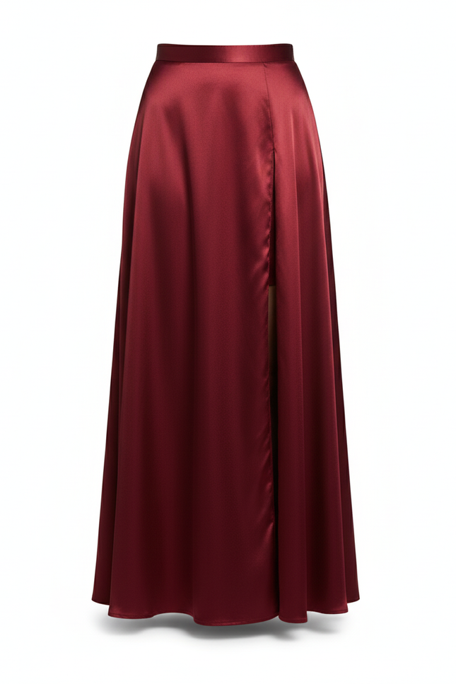 Jupe Longue Satin Fendue