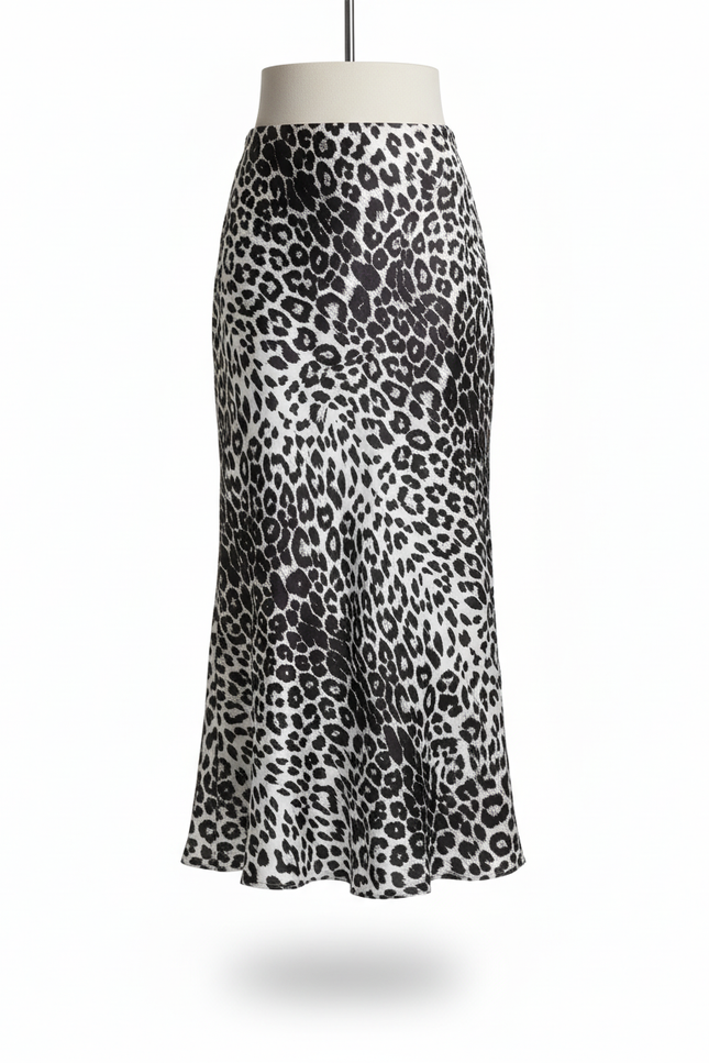 Jupe Longue Satin Leopard