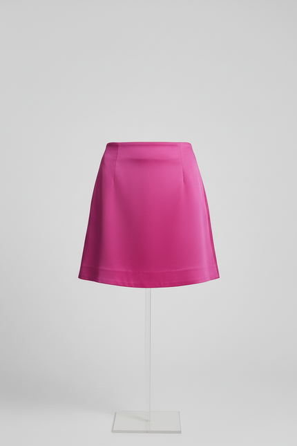 Jupe Satin Mini Rose Fuchsia Chic