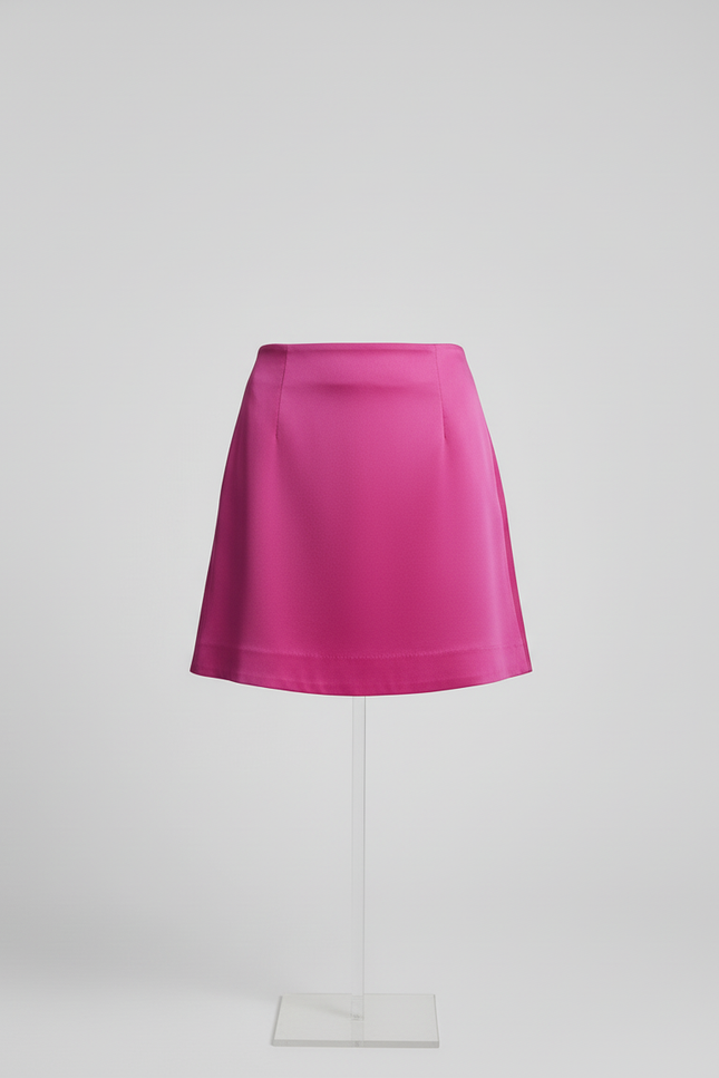 Jupe Satin Mini Rose Fuchsia Chic