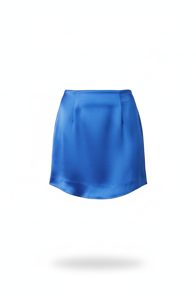 Jupe Satin Bleu Mini Chic