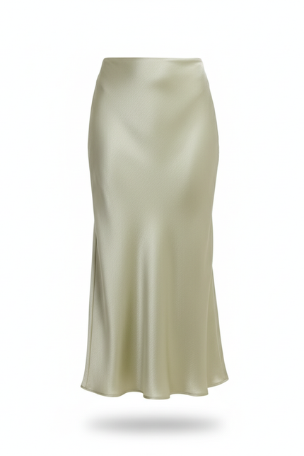 Jupe Satin Vert Menthe Fluide