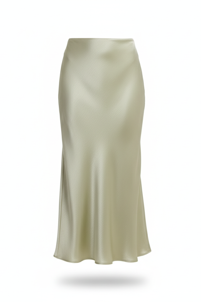 Jupe Satin Vert Menthe Fluide