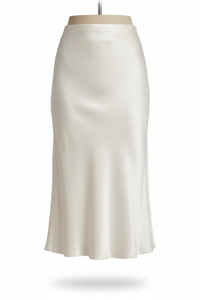 Jupe Satin Écru Fluide Chic