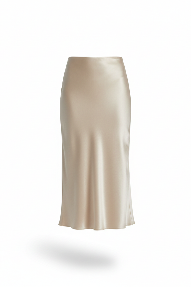 Jupe Satin Champagne Fluide