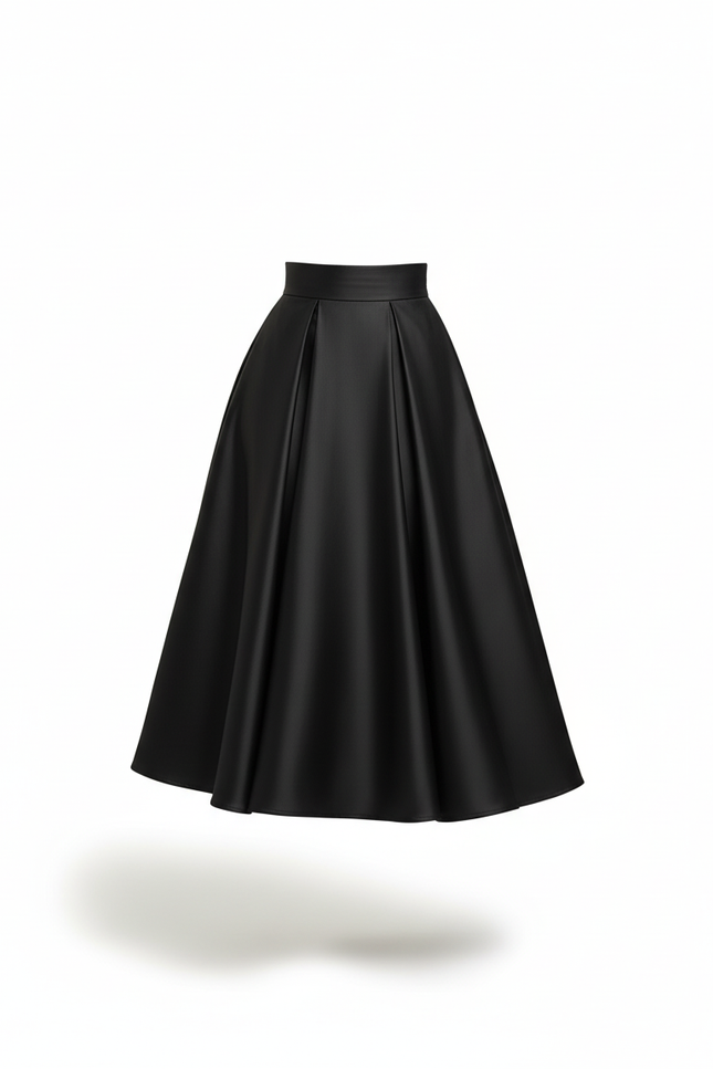 Jupe Satin Plissee Noire