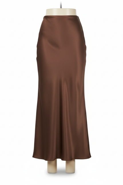 Jupe Satin Marron Clair