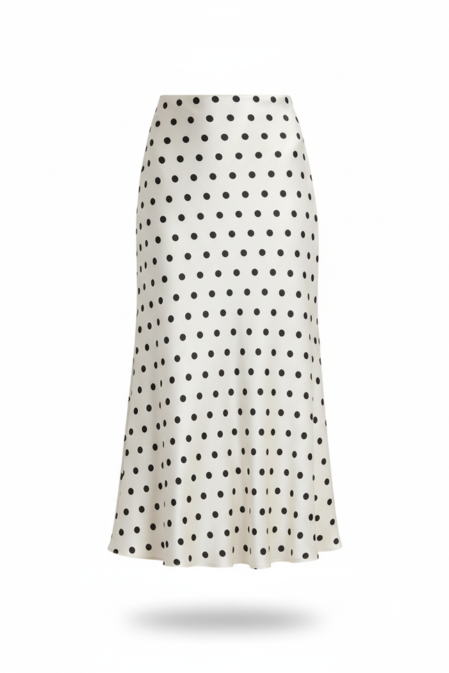 Jupe Satin À Pois Élégante
