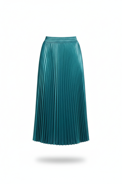 Jupe Longue Satin Turquoise