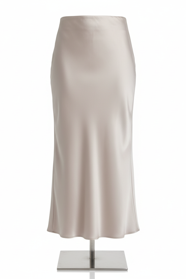 Jupe Satin Champagne A-Line Élégante