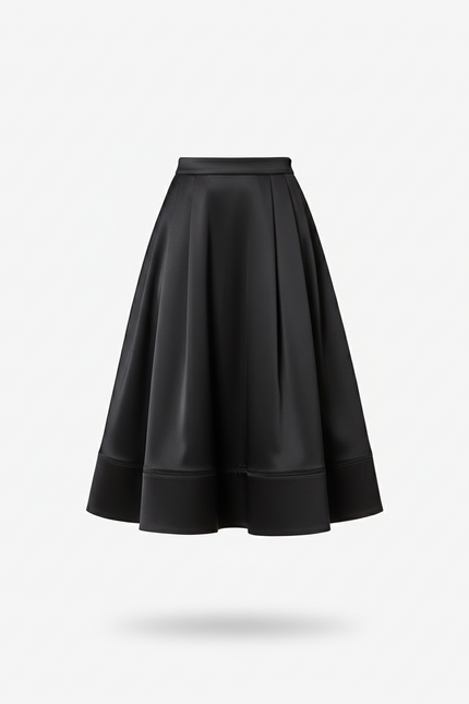 Jupe Cloche Satin Noir