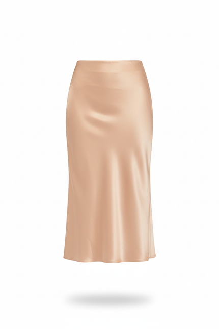Jupe Satin Champagne Fluide Élégante Lumineuse