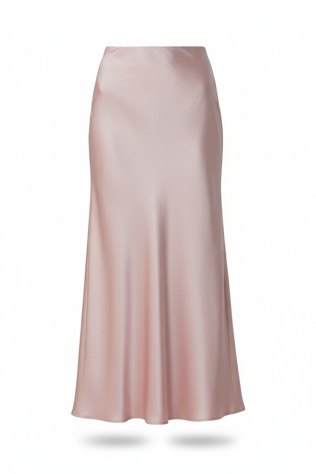 Jupe Satin Rose Beige