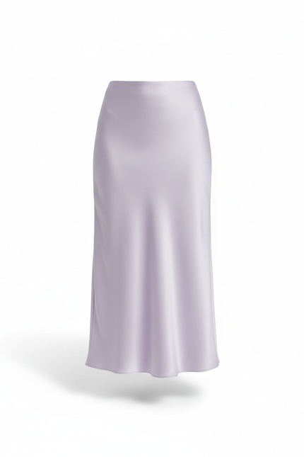 Jupe Satin Lavande Brillante Élégante