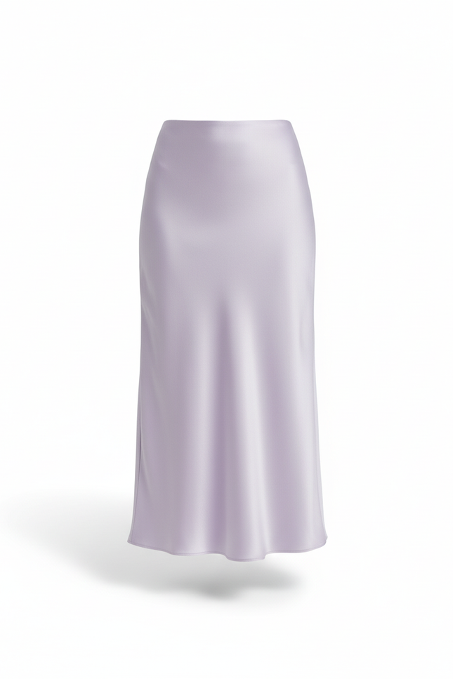 Jupe Satin Lavande Brillante Élégante
