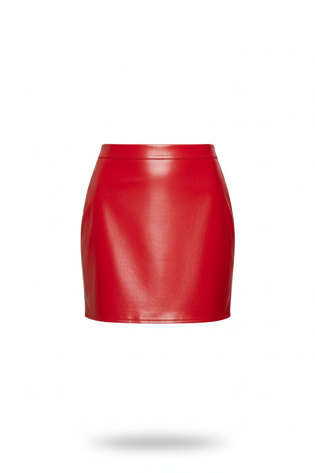 Jupe Satin Rouge Brillante Sexy