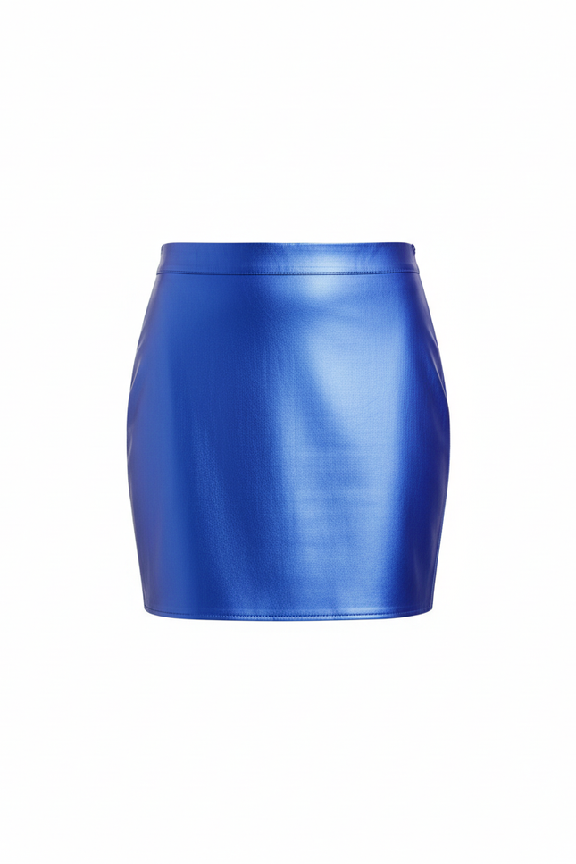 Jupe Satin Bleue Brillante Chic
