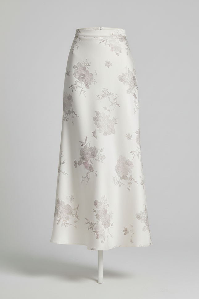 Jupe Fleuri En Satin