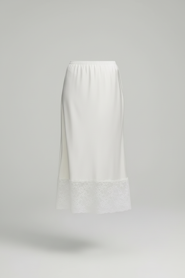 Jupe Satin De Polyester Blanche