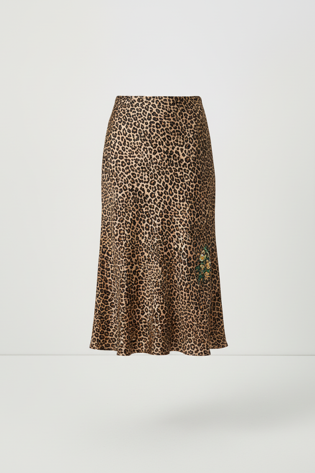 Jupe Satin Imprimé Léopard Chic Audacieuse
