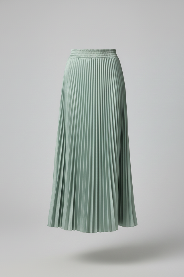 Jupe Satin Vert D'Eau