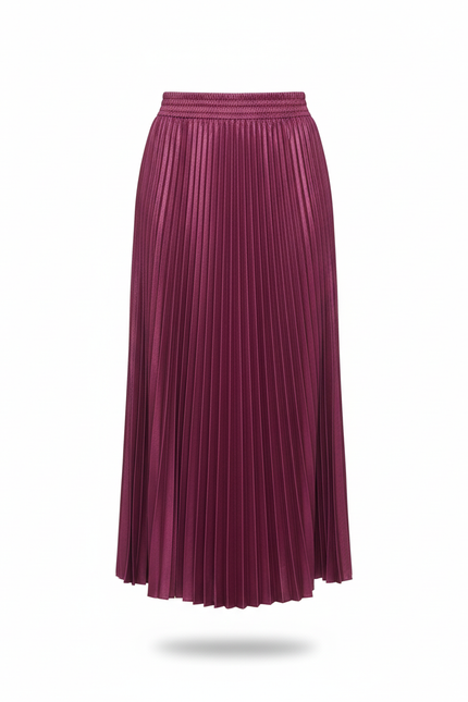 Jupe Longue Satin Bordeaux