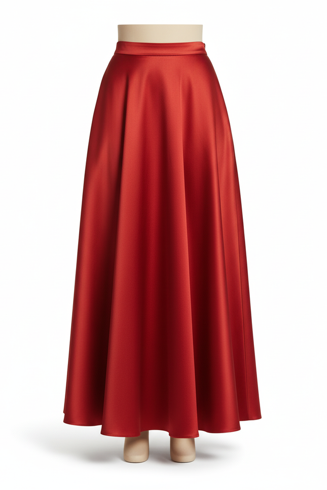 Jupe Cloche Satin Longue