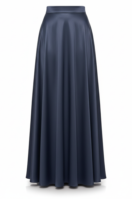 Jupe Bleu Acier Satin