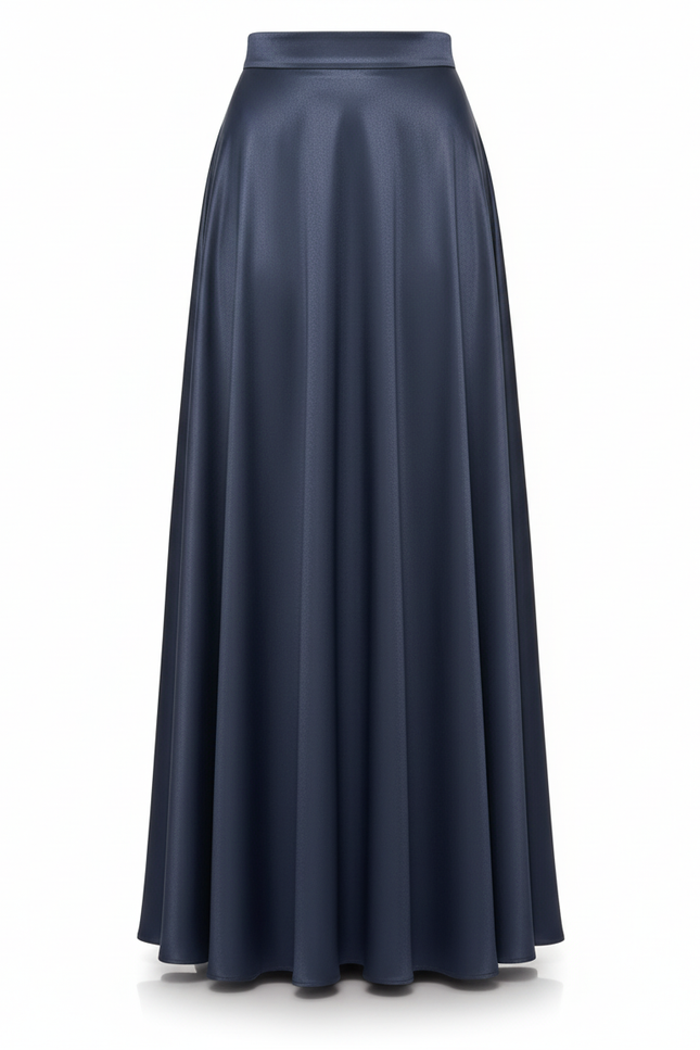 Jupe Bleu Acier Satin