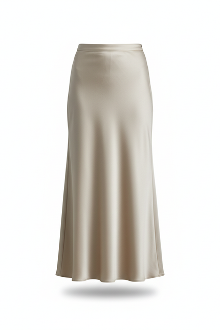 Jupe Longue Satin Creme
